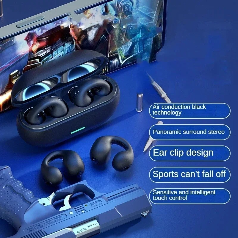 TWS Original T75 Bone Conduction Wireless Bluetooth 5.3 Headphones Sports Earphones HiFi Sound Quality Waterproof Headset - Black - Image 7