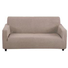 Elastic Jacquard Sofa Cover 1/2/3/4 Seater Sofa Cover L-shaped Full-wrap Sofa Cover - Khaki