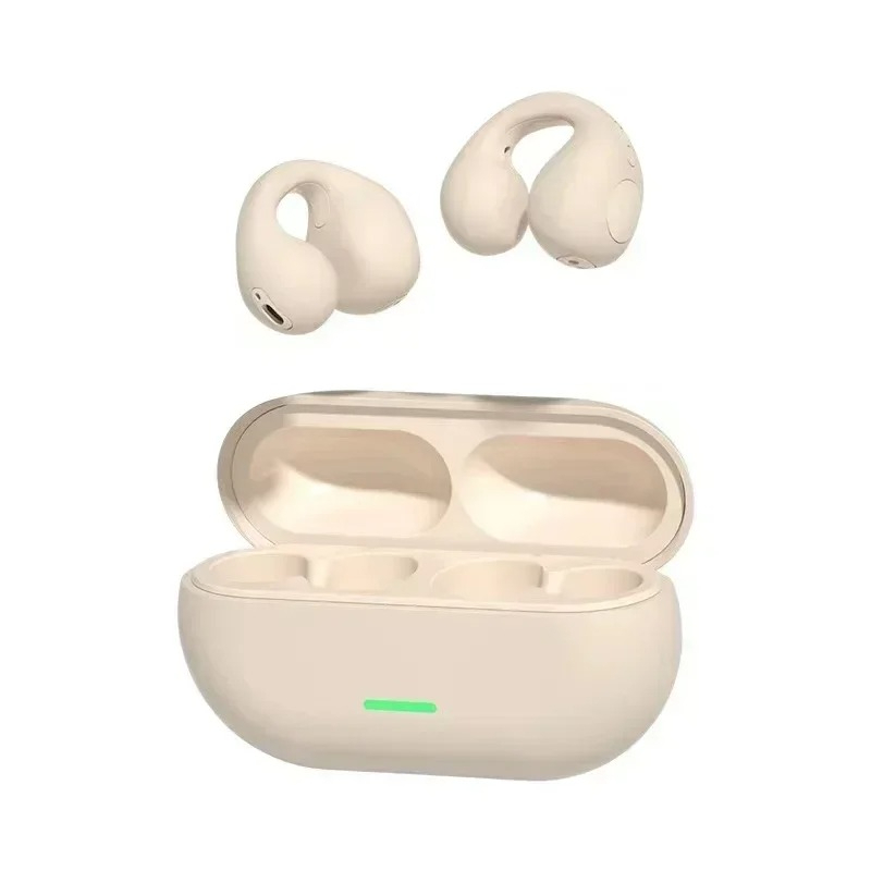 TWS Original T75 Bone Conduction Wireless Bluetooth 5.3 Headphones Sports Earphones HiFi Sound Quality Waterproof Headset - Khaki - Image 1