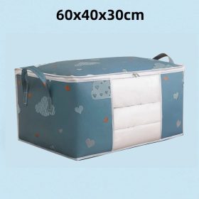 Large Capacity Clothes Storage Bag Organizer with Reinforced Handle Suitable for Blankets Bedding Foldable with Sturdy Zipper - Large Blue