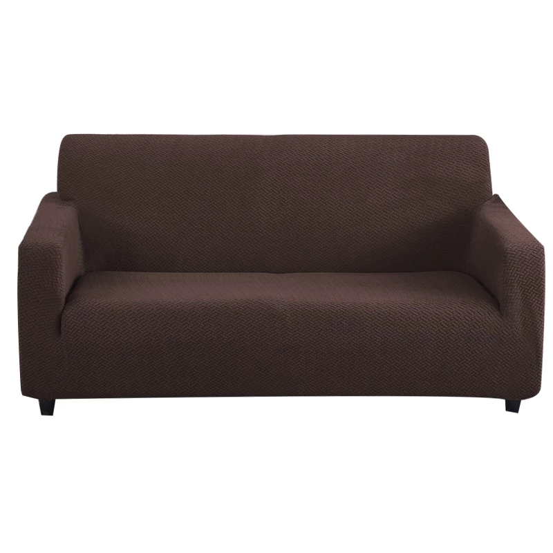 Elastic Jacquard Sofa Cover 1/2/3/4 Seater Sofa Cover L-shaped Full-wrap Sofa Cover - Light Brown - Image 1