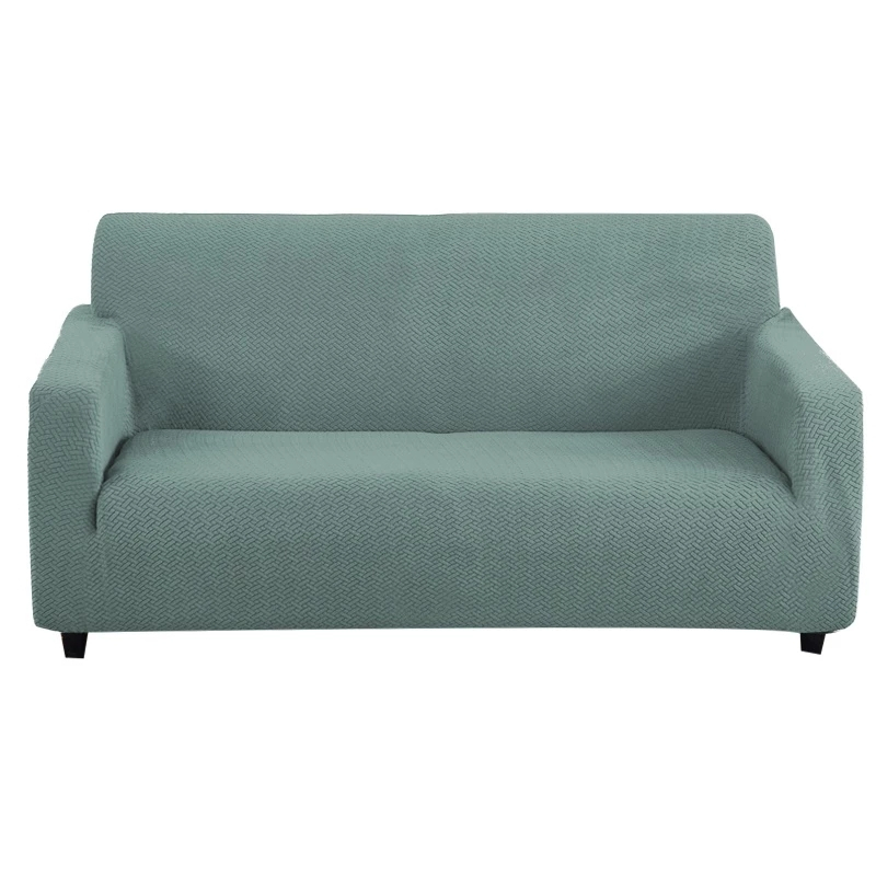 Elastic Jacquard Sofa Cover 1/2/3/4 Seater Sofa Cover L-shaped Full-wrap Sofa Cover - Light Green - Image 1