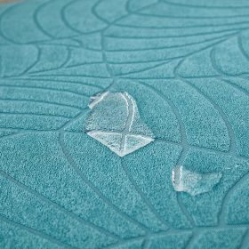 Premium Embossed Leaf Pattern Sofa Cover Waterproof Elastic Stretchable Suede Water Resist - Emerald Green - Image 5