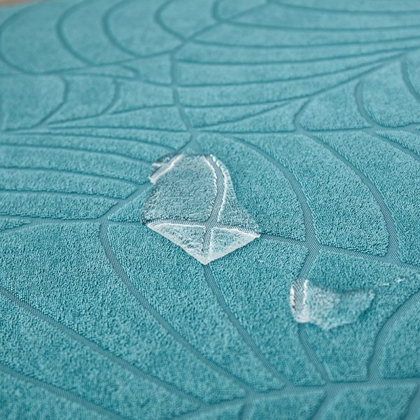 Premium Embossed Leaf Pattern Sofa Cover Waterproof Elastic Stretchable Suede Water Resist - Emerald Green