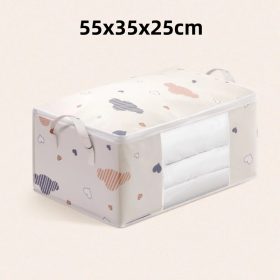 Large Capacity Clothes Storage Bag Organizer with Reinforced Handle Suitable for Blankets Bedding Foldable with Sturdy Zipper - Medium Beige