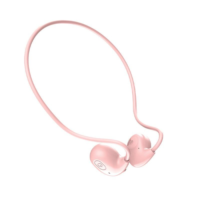 Air Conduction Headphone Wireless Bluetooth Earphones Bone Conduction Sports IPX8 Waterproof Headset Ear Hook - Pink - Image 1