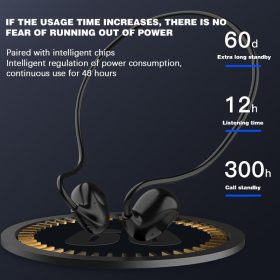Air Conduction Headphone Wireless Bluetooth Earphones Bone Conduction Sports IPX8 Waterproof Headset Ear Hook - Black - Image 5