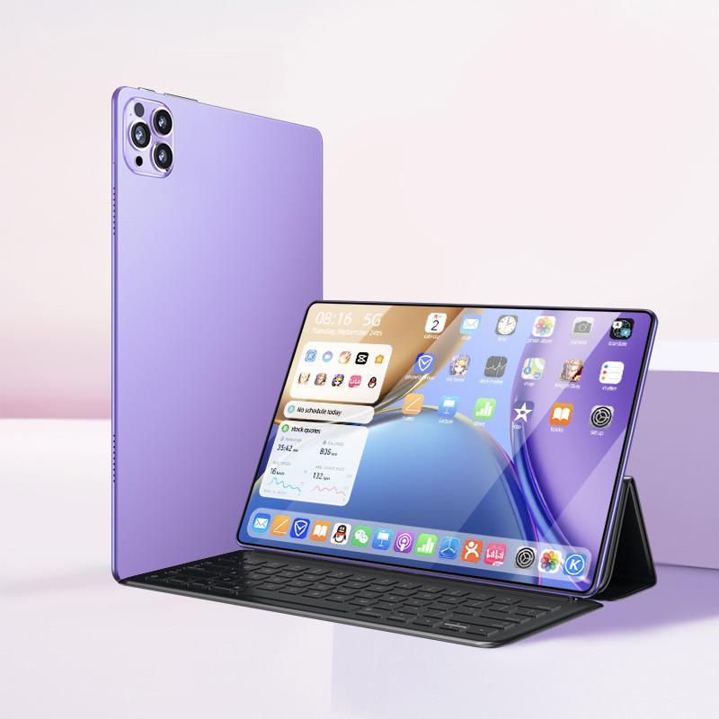 2024 Discount Tablet Galaxy Tab X95pro Tablet PC 10.8 Inches Smart Tablet PC Android Tablet PC Mugla Support SIM Card - Purple + Keyboard - Image 1