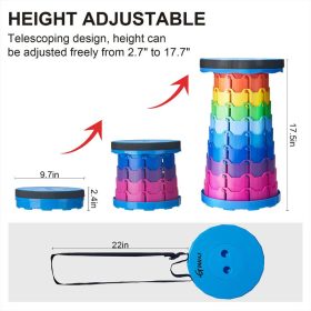 Outdoor Folding Retractable Stool Travel Dining Fishing Portable gaming foldable chair - Rainbow (Upgraded) - Image 3