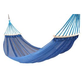 Hammock Outdoor Canvas Fabric Camping Striped Tree Swing Hanging Bed - Silky Blue