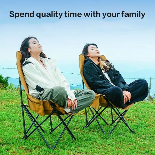 Outdoor folding Bot portable camping art sketch fishing folding chair easy to store cotton - Khaki (Upgraded)