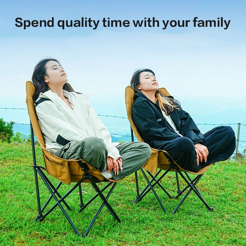 Outdoor folding Bot portable camping art sketch fishing folding chair easy to store cotton - Khaki (Upgraded) - Image 3