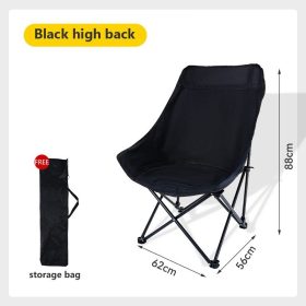 Outdoor folding Bot portable camping art sketch fishing folding chair easy to store cotton - Black (Upgraded)