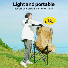 Outdoor folding Bot portable camping art sketch fishing folding chair easy to store cotton - Khaki (Upgraded) - Image 6