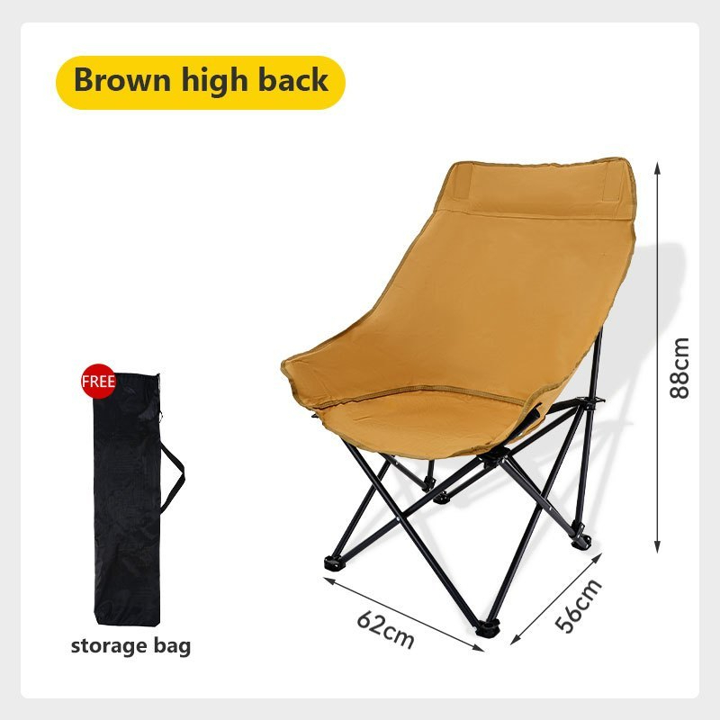Outdoor folding Bot portable camping art sketch fishing folding chair easy to store cotton - Khaki (Upgraded) - Image 1