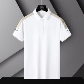 Men's Polo Shirts Short Sleeved Summer Casual White T-shirt Fashion Golf Top Oversized SLC02 - White - Image 1