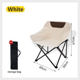 Outdoor folding Bot portable camping art sketch fishing folding chair easy to store cotton - White