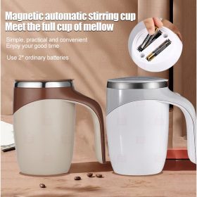 Automatic Stirring Coffee Cup Insulation Cup Self Auto Mix Mug Warmer Bottle - White - Image 2