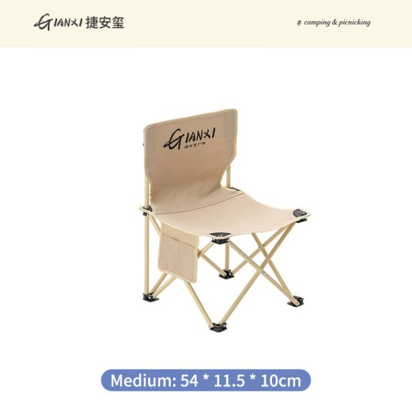 Camping Chair Foldable Moon Chair Outdoor Portable - White (M)