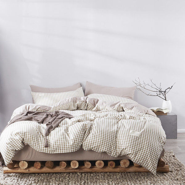 4 in 1 fitted Bedding Set Quilt Cover Bed Sheet Pillowcase Set - Design 10