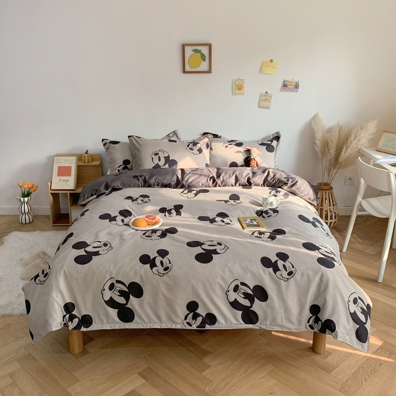 4 in 1 fitted Bedding Set Quilt Cover Bed Sheet Pillowcase Set - Design 13 - Image 1