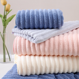 Candy Velvet Bath Towel Water-Absorbent Microfiber Extra-large - Cream - Image 2