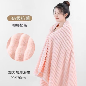 Candy Velvet Bath Towel Water-Absorbent Microfiber Extra-large - Cream - Image 6