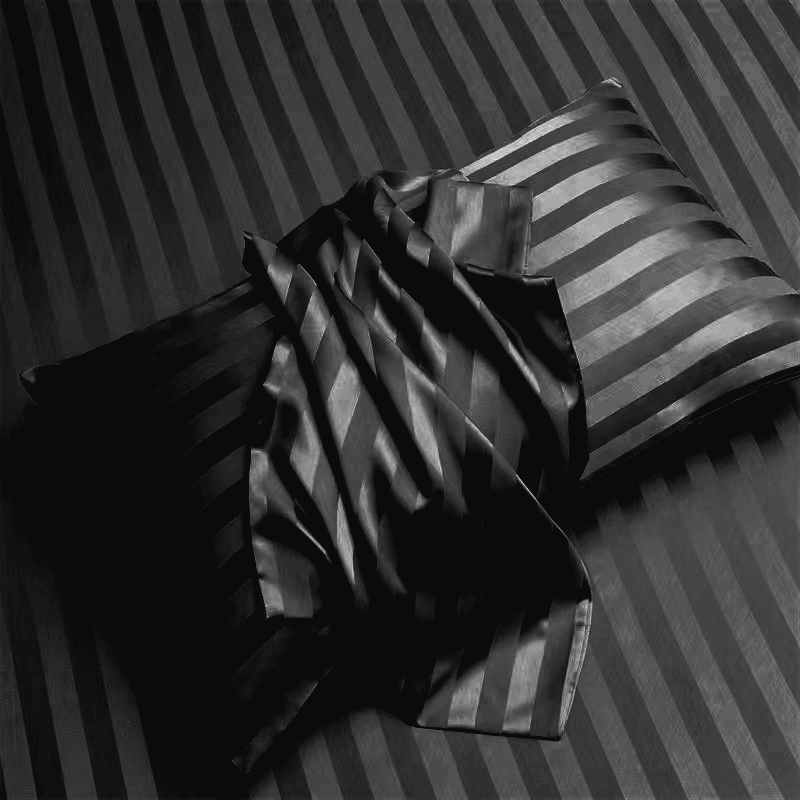 Luxury Smooth Satin Silk Bolster Case Cooling Feel Pillowcase Wash Silk Long Pillowcase Soft Silk Protector - Black (Pillowcase) - Image 1