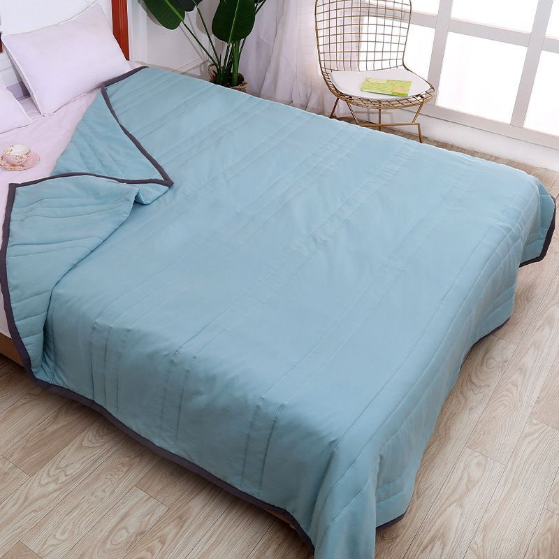 Summer Cotton Blanket Quilt Soft Comforter Washable - Blue - Image 1