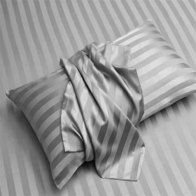 Luxury Smooth Satin Silk Bolster Case Cooling Feel Pillowcase Wash Silk Long Pillowcase Soft Silk Protector - Gray (Pillowcase)