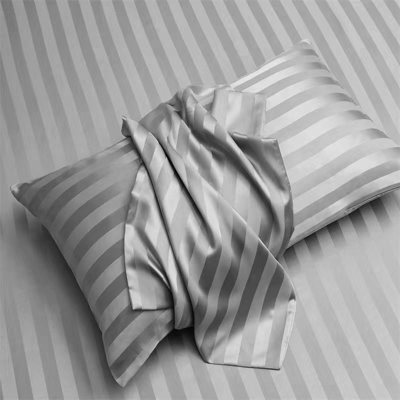 Luxury Smooth Satin Silk Bolster Case Cooling Feel Pillowcase Wash Silk Long Pillowcase Soft Silk Protector - Gray (Pillowcase) - Image 1