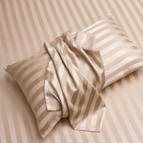 Luxury Smooth Satin Silk Bolster Case Cooling Feel Pillowcase Wash Silk Long Pillowcase Soft Silk Protector - Khaki (Pillowcase)