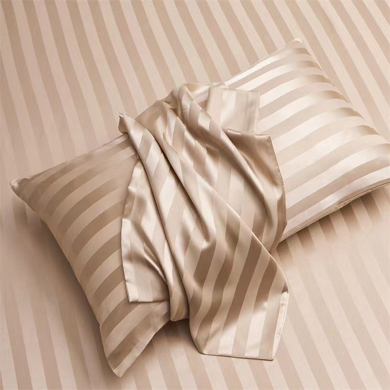 Luxury Smooth Satin Silk Bolster Case Cooling Feel Pillowcase Wash Silk Long Pillowcase Soft Silk Protector - Khaki (Pillowcase) - Image 1