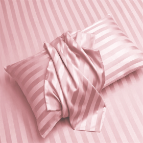 Luxury Smooth Satin Silk Bolster Case Cooling Feel Pillowcase Wash Silk Long Pillowcase Soft Silk Protector - Pink (Pillowcase)