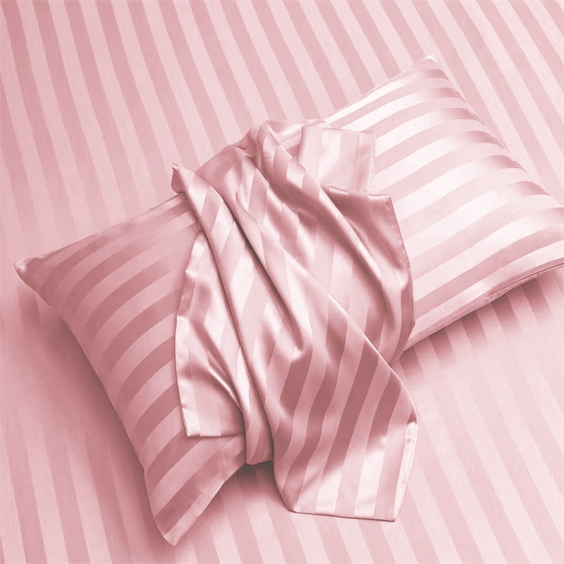 Luxury Smooth Satin Silk Bolster Case Cooling Feel Pillowcase Wash Silk Long Pillowcase Soft Silk Protector - Pink (Pillowcase) - Image 1