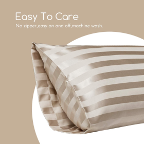 Luxury Smooth Satin Silk Bolster Case Cooling Feel Pillowcase Wash Silk Long Pillowcase Soft Silk Protector - Gray (Pillowcase) - Image 4