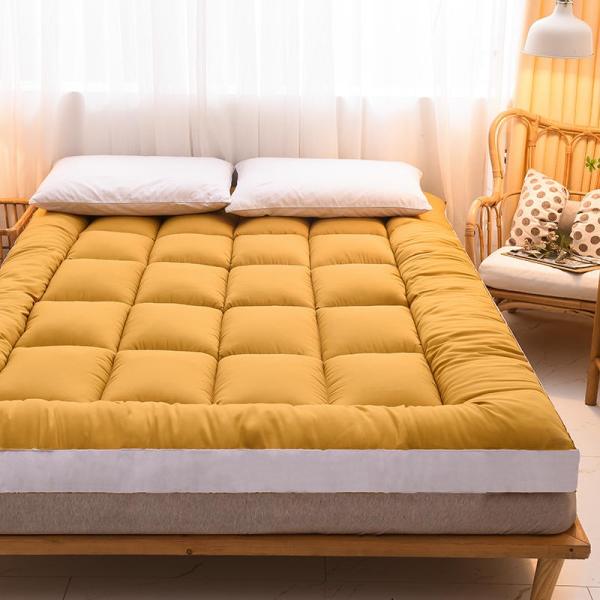 Thicker Topper Mattress Spring Four Seasons Foldable - Yellow