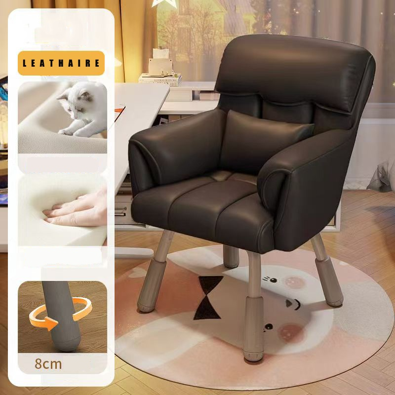 Home Computer Study Adjust Height Recline Dressing Chair - Black - Image 1