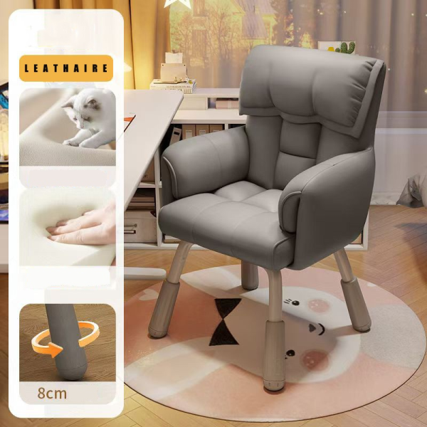 Home Computer Study Adjust Height Recline Dressing Chair - Grey