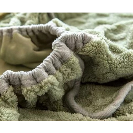 Bed Cover Sheet Taffeine Coral Fleece Milk Plus Flannel - Grey