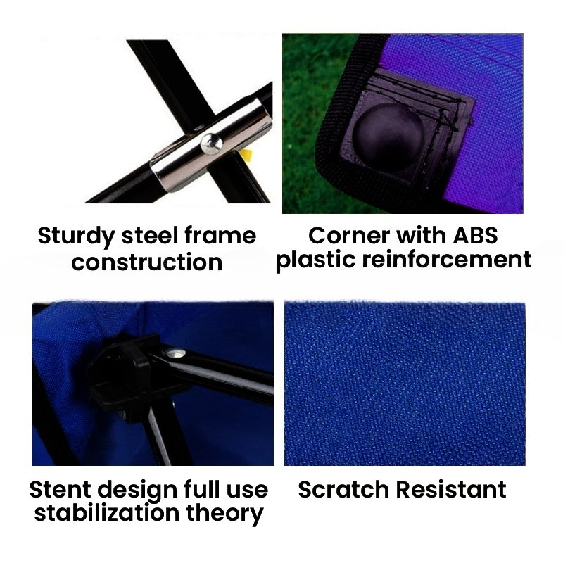 Folding Camping for Outdoor Beach Chair Folding Stool With Arm Hiking Chair Portable Fishing Beach Chair - White - Image 3