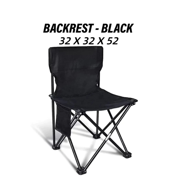 Folding Camping for Outdoor Beach Chair Folding Stool With Arm Hiking Chair Portable Fishing Beach Chair - Black