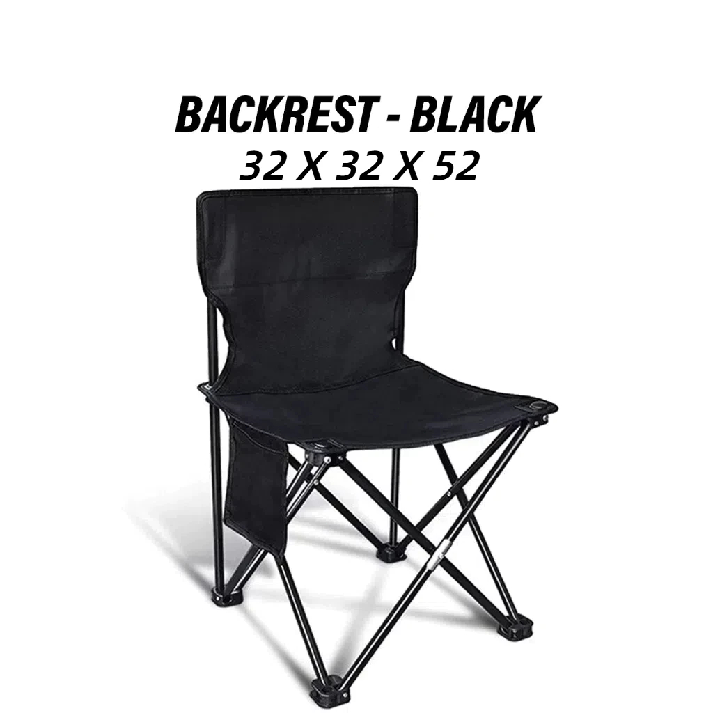 Folding Camping for Outdoor Beach Chair Folding Stool With Arm Hiking Chair Portable Fishing Beach Chair - Black - Image 4