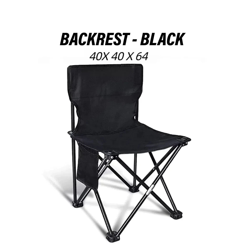 Folding Camping for Outdoor Beach Chair Folding Stool With Arm Hiking Chair Portable Fishing Beach Chair - Black - Image 1