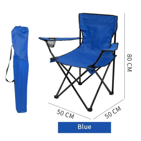 Folding Camping for Outdoor Beach Chair Folding Stool With Arm Hiking Chair Portable Fishing Beach Chair - Blue - Image 1