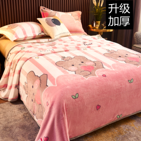 Soft Comforter Fluffy Fannel Fleece Blanket Printed - Cute Bears - Image 1