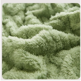 Bed Cover Sheet Taffeine Coral Fleece Milk Plus Flannel - Grey - Image 4