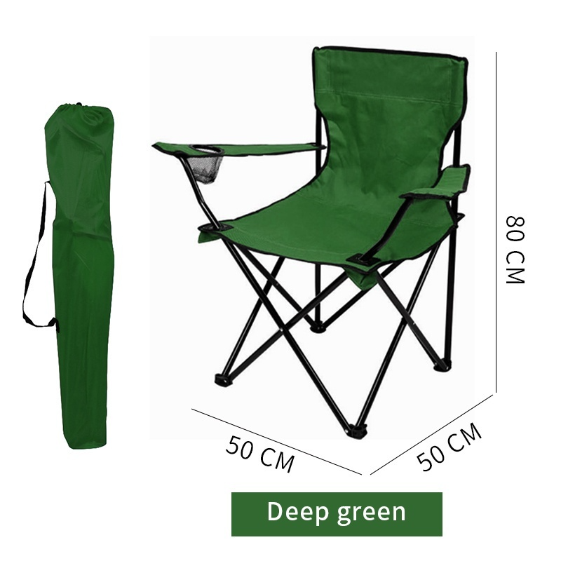 Folding Camping for Outdoor Beach Chair Folding Stool With Arm Hiking Chair Portable Fishing Beach Chair - Green - Image 1
