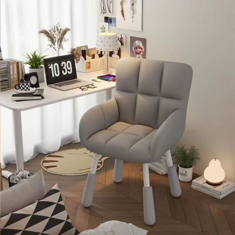 Home Computer Study Adjust Height Recline Dressing Chair - Grey - Image 1