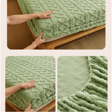 Bed Cover Sheet Taffeine Coral Fleece Milk Plus Flannel - Grey